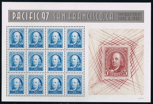 # 3139 (1997) Franklin, Pacific '97 - Pane, MNH, SPECIAL SALE - BELOW FACE