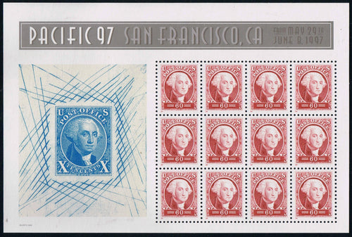 # 3140 (1997) Washington, Pacific '97 - Pane, MNH, SPECIAL SALE - BELOW FACE