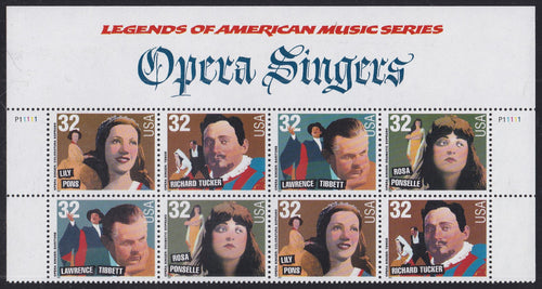 # 3154-57 (1997) Opera Singers - PB/8, Top #P11111, MNH