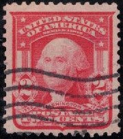 # 319 (1903) Washington, Type I, carmine - Sgl, XF, Used [10]
