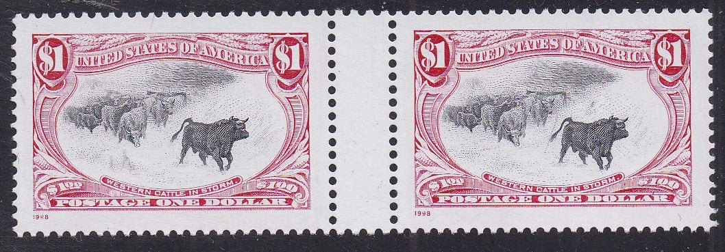 # 3210 (1998) Cattle in a Storm - H Gutter pr, MNH
