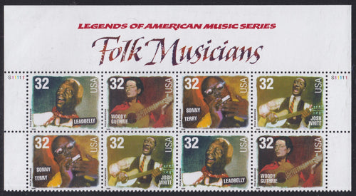 # 3212-15 (1998) Folk Singers - PB/8, Top #S11111, MNH