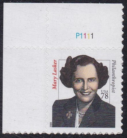 # 3432B (2001) Mary Lasker - Plt sgl, UL #P1111, MNH