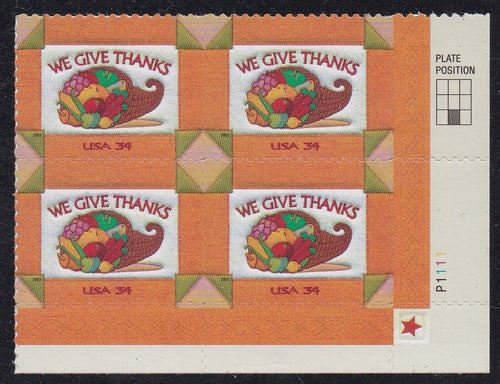 # 3546 (2001) Thanksgiving - PB, LR #P1111, MNH