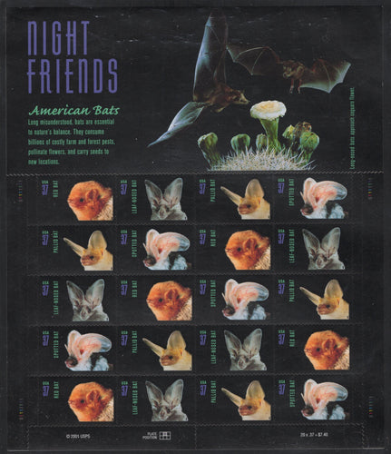# 3661-64 (2002) Bats - Pane, MNH