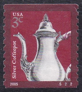 # 3759 (2005) Silver Coffeepot, 2005 year date - PS/1, #S2222, Used, XF