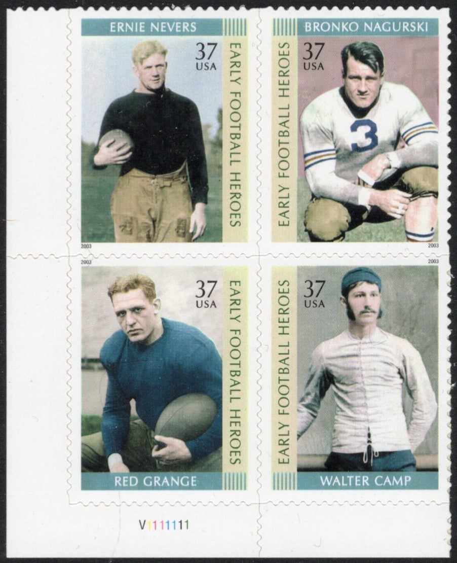 # 3808-11 (2003) Football - PB, LL #V1111111, MNH