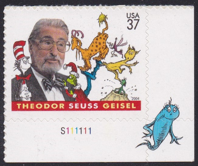 # 3835 (2004) Dr Seuss - Plt sgl, LR #S111111, MNH