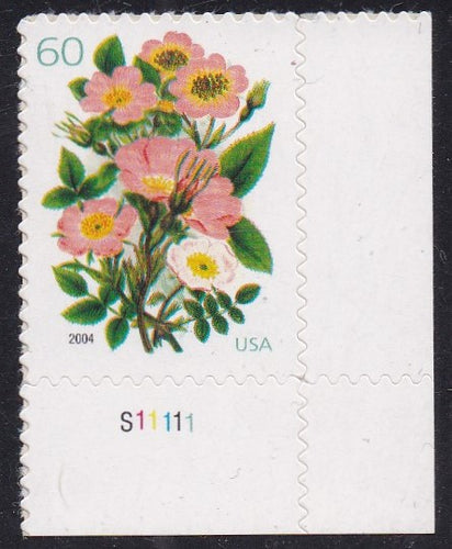 # 3837 (2004) Flowers - Plt sgl, LR #S11111, MNH