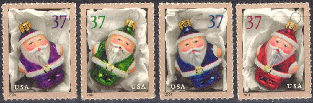 # 3883-86 (2004) Santa Bulbs - Sgls, Set/4, MNH