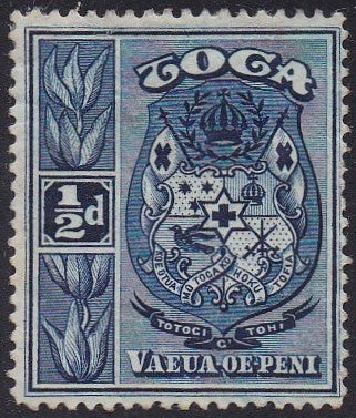 Tonga #38 (1897) Coat of Arms, blue - Sgl, MLH