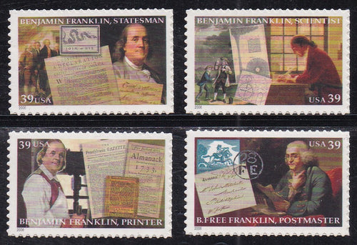 # 4021-24 (2006) Ben Franklin - Sgls, Set/4, MNH