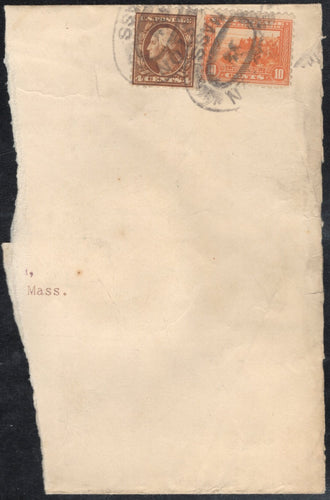# 404(1915) San Francisco Bay - Used on Lg Bank Envelope Piece