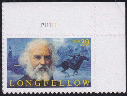 # 4124 (2007) Longfellow - Plt sgl, UR #P11111, MNH
