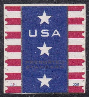 # 4158 (2007) Patriotic Banner - PS/1, #S111, Used