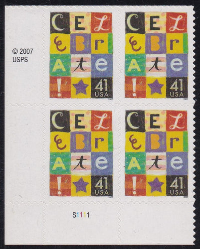 # 4196 (2007) Celebrate, 2007 year date - PB, LL #S1111, MNH
