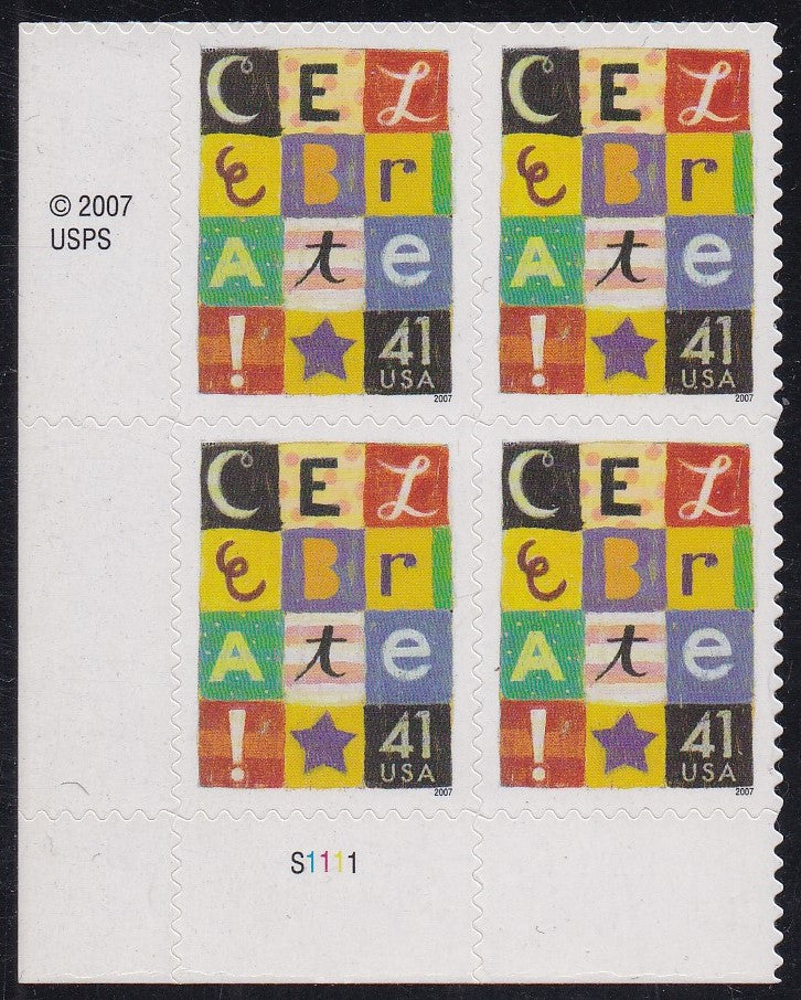 # 4196 (2007) Celebrate, 2007 year date - PB, LL #S1111, MNH