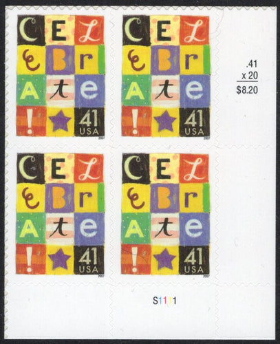 # 4196 (2007) Celebrate, 2007 year date - PB, LR #S1111, MNH