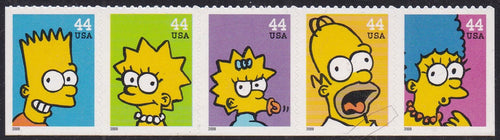 # 4403a (2009) Simpsons - Bklt strip/5, MNH