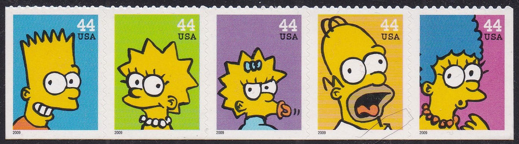# 4403a (2009) Simpsons - Bklt strip/5, MNH