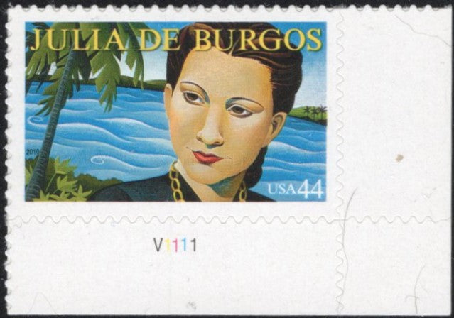 # 4476  (2010) Julia de Burgos - Plt sgl, LR #V1111, MNH