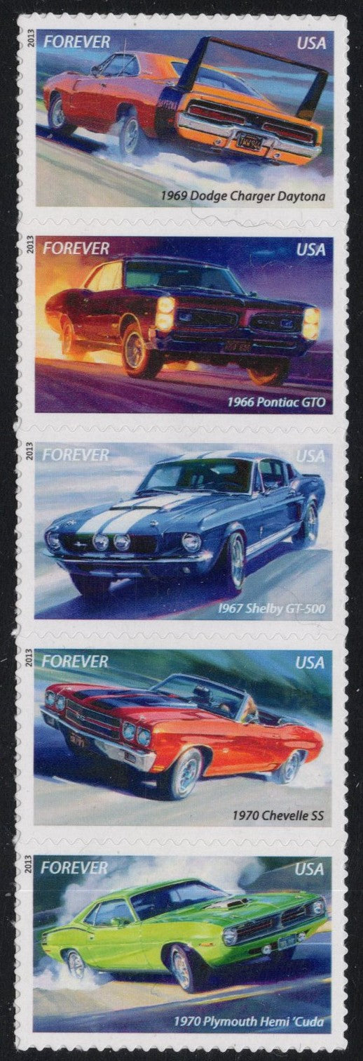 # 4743-47 (2013) Muscle Cars - Strip/5, MNH
