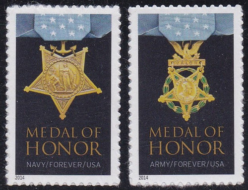 # 4822a, 4823a (2014) Army & Navy Medals of Honor - Sgls, Set/2, MNH