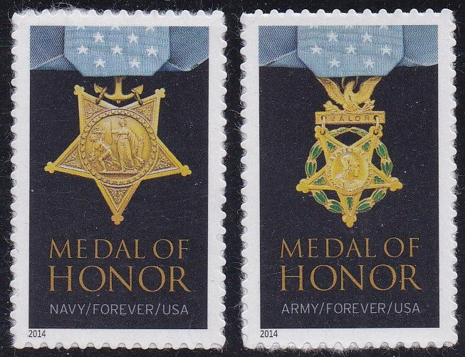 # 4822a, 4823a (2014) Army & Navy Medals of Honor - Sgls, Set/2, MNH