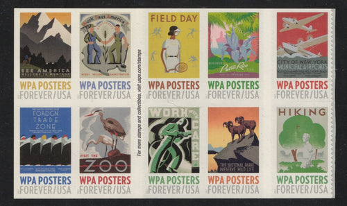 # 5189a (2017) WPA Posters - Bklt BK/10, MNH