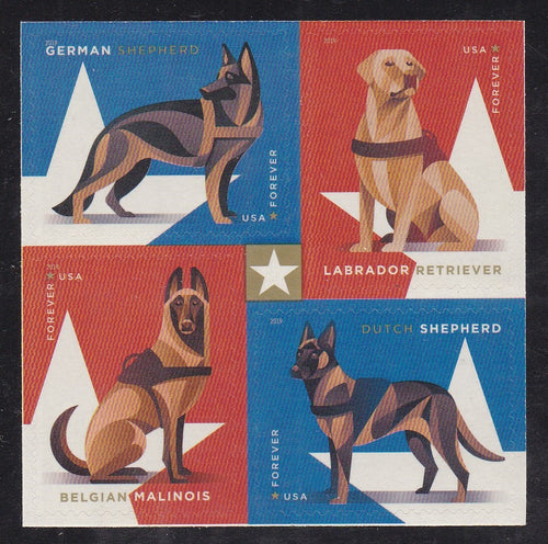 # 5405-08 (2019) Military Working Dogs - Bklt BK/4, MNH