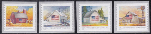 # 5684-87 (2022) Flags on Barns - Coil sgls, Set/4, MNH