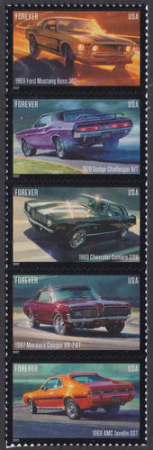 # 5715-19 (2022) Pony Cars - Strip/5, MNH