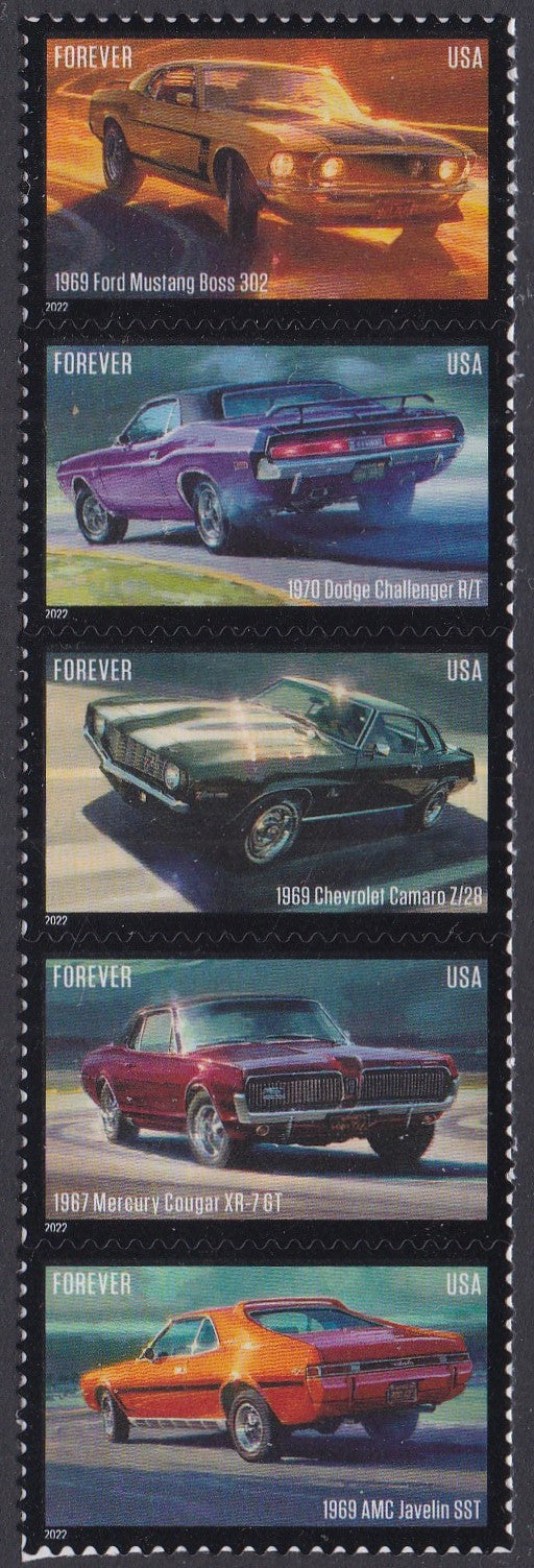 # 5715-19 (2022) Pony Cars - Strip/5, MNH