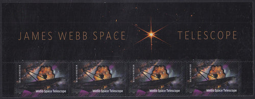 # 5720 (2022) Webb Telescope - Strip/4, Top Margin Label, MNH