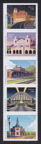 # 5758-62 (2023) RR Stations - Strip/5, MNH