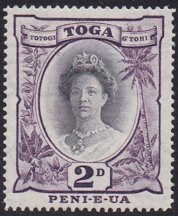 Tonga # 75a (1942) Queen Salote, Die II - Sgl, MLH