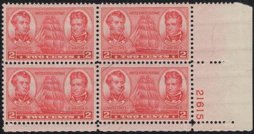 # 792 (1937) Navy Issue, Admirals and Ship - PB, LR #21615, MNH