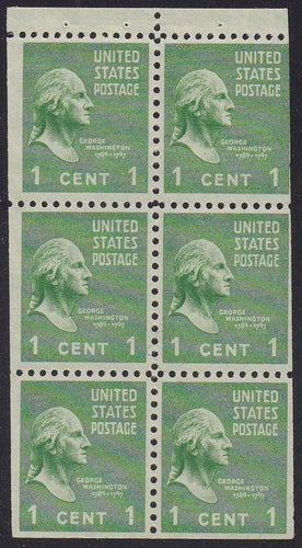 # 804b (1942) Washington - Bklt pane, 2.5mm gutter, MNH [B - 3]