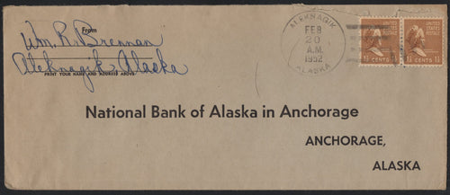 # 805 (1952) Prexie Cover - Envelope, Alaska Territory