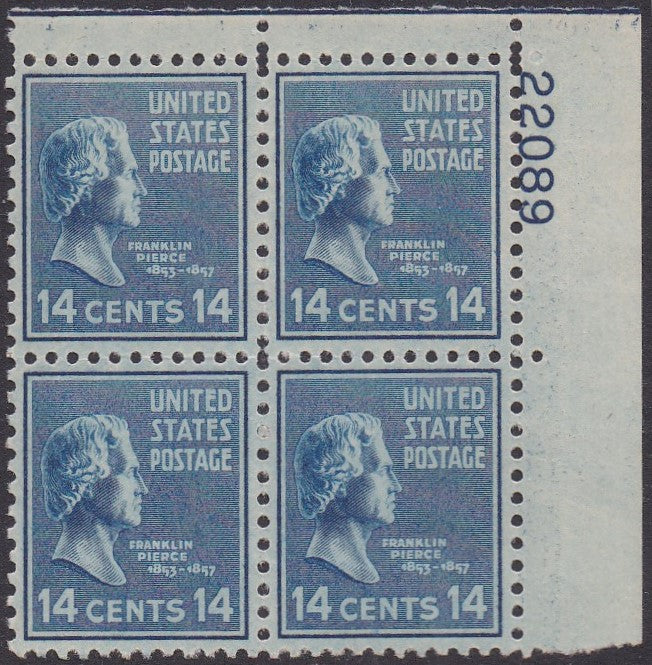 # 819 (1938) Pierce, blue - PB, UR #22089, MNH