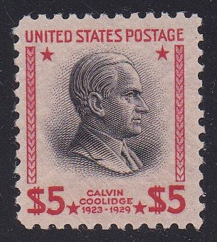 # 834 (1938) Coolidge, carmine/black - Sgl, MNH