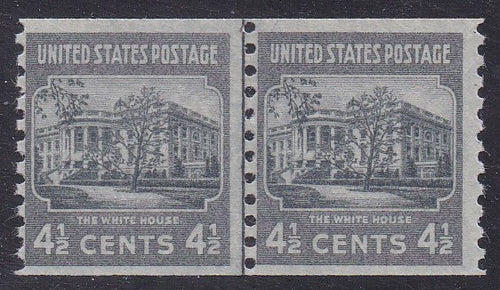 # 844 (1939) White House - Coil LP, H, F MNH [3]