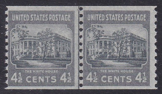 # 844 (1939) White House - Coil LP, H, F MNH [3]