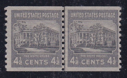 # 844 (1939) White House - Coil LP, H, F MNH [5]