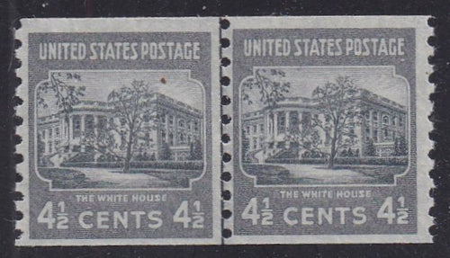 # 844 (1939) White House - Coil LP, H, FVF MNH [2]