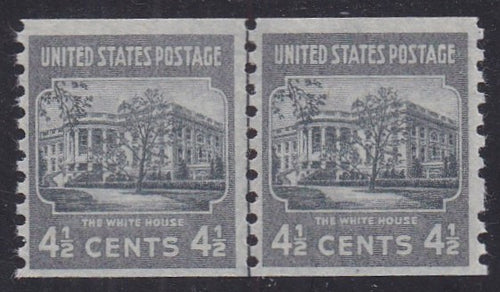 # 844 (1939) White House - Coil LP, H, FVF MNH [4]
