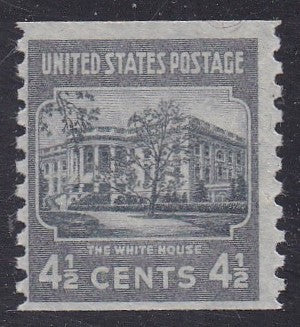 # 844 (1939) White House - Coil sgl, H, F MNH
