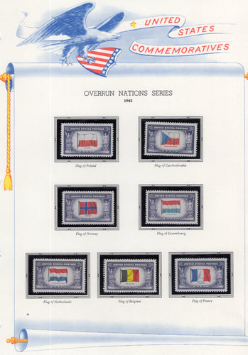# 909-21 (1943-44) Overrun Countries - Sgls on pg, Set/13, MLH