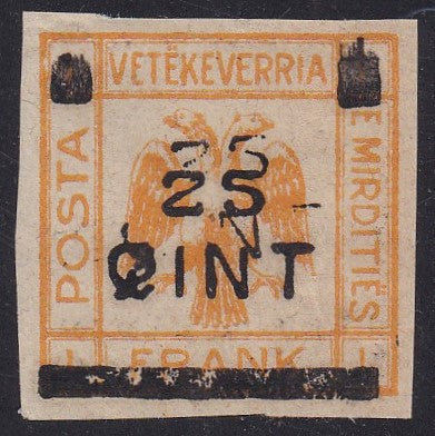 Albania (1922) Bird - Sgl, Double Overprint, MH