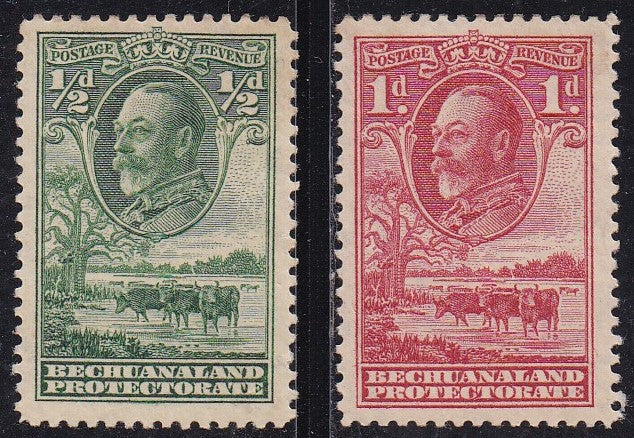 Bechuanaland Protectorate # 105-06 (1932) Cattle - Sgls, Set/2, MH